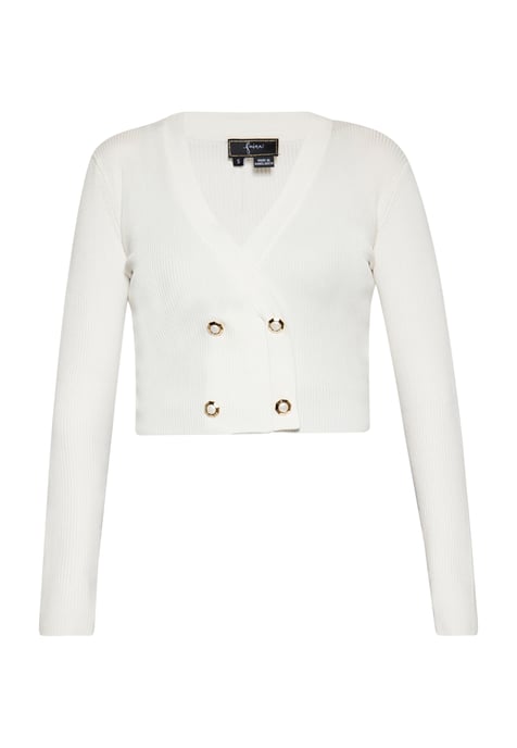 Faina Strickjacke Damen Wollweiß - Image 1
