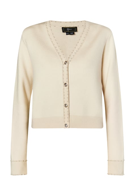 Faina Strickjacke mit Perlen Damen Wollweiß - Image 1