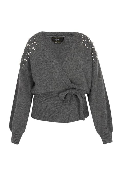 Faina Strickjacke Damen dunkelgrau melange - Image 1