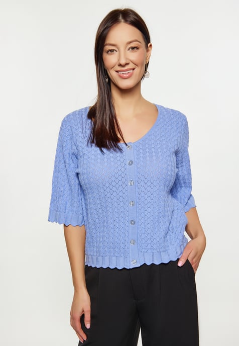 usha Strickjacke Damen taubenblau - Image 3