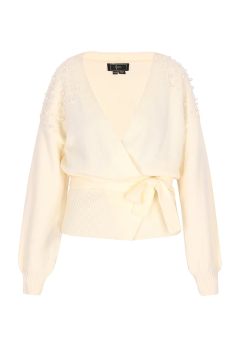 Faina Strickjacke Damen Wollweiß - Image 1