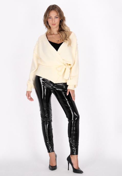 Faina Strickjacke Damen Wollweiß - Image 2