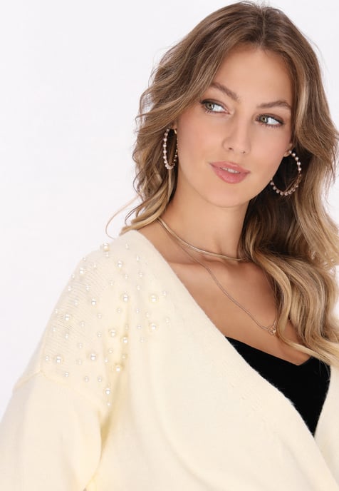 Faina Strickjacke Damen Wollweiß - Image 5