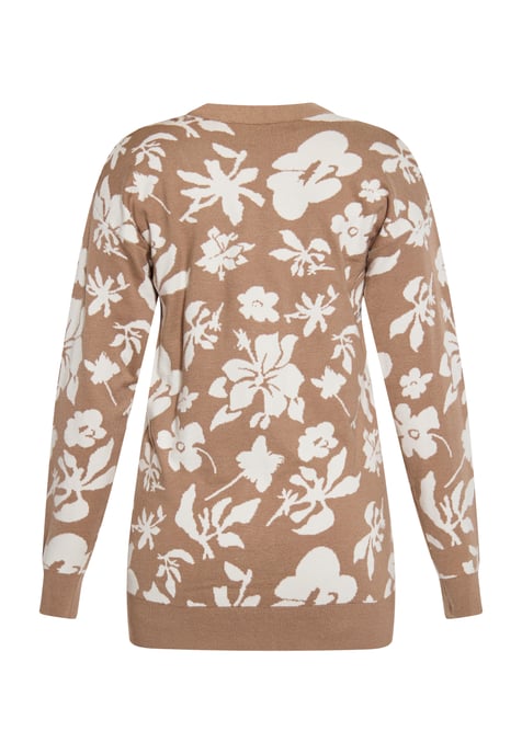 usha Strickjacke Damen taupe/wollweiß - Image 4