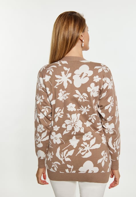 usha Strickjacke Damen taupe/wollweiß - Image 5