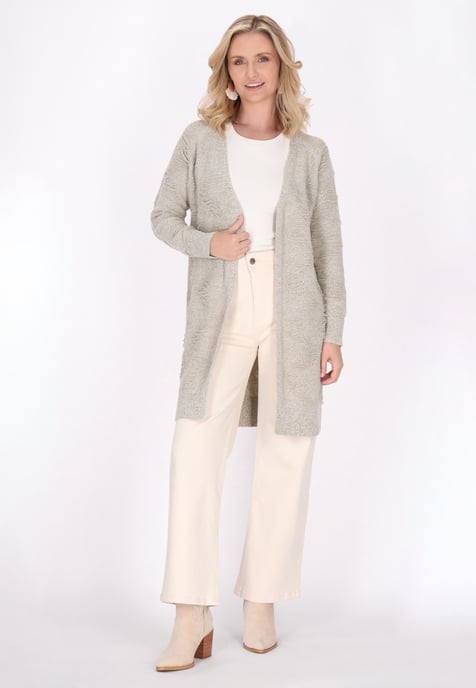 usha Strickjacke Damen Hellbeige Melange - Image 2