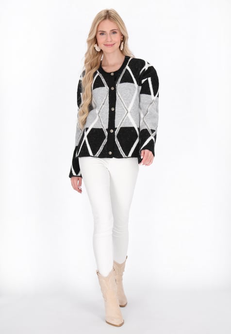 IZIA Strickjacke Frauen schwarz/grau - Image 2