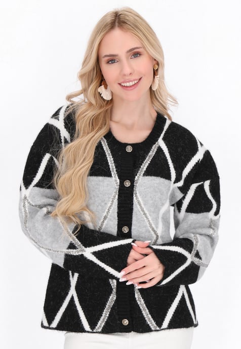 IZIA Strickjacke Frauen schwarz/grau - Image 3