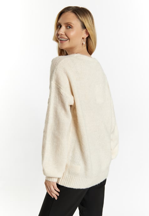 usha Strickcardigan Damen Creme Melange - Image 4