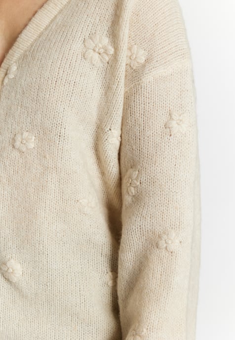 usha Strickcardigan Damen Creme Melange - Image 5