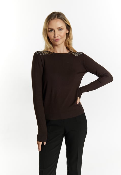 usha Strickpullover Damen dunkelbraun - Image 3