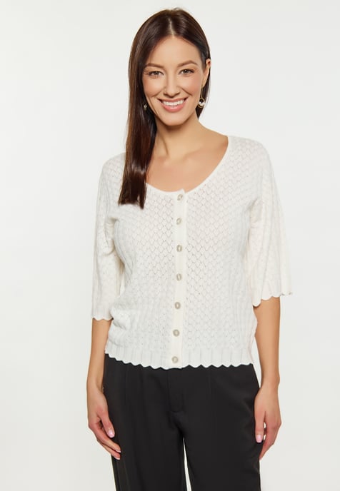 usha Strickjacke Damen Wollweiß - Image 3