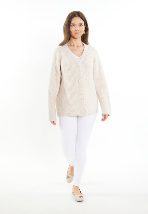 usha Strickcardigan Damen Hellbeige Melange - Image 2