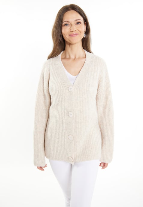 usha Strickcardigan Damen Hellbeige Melange - Image 3