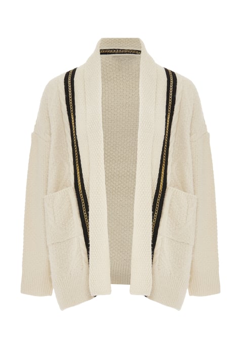 Faina Strickjacke Damen Wollweiß - Image 1