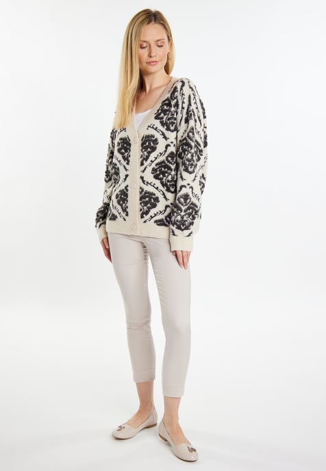 usha Strickcardigan Damen Creme Mehrfarbig - Image 2