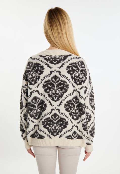 usha Strickcardigan Damen Creme Mehrfarbig - Image 4