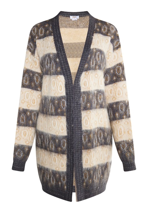 usha Strickcardigan Damen Anthrazit Beige Mehrfarbig - Image 1