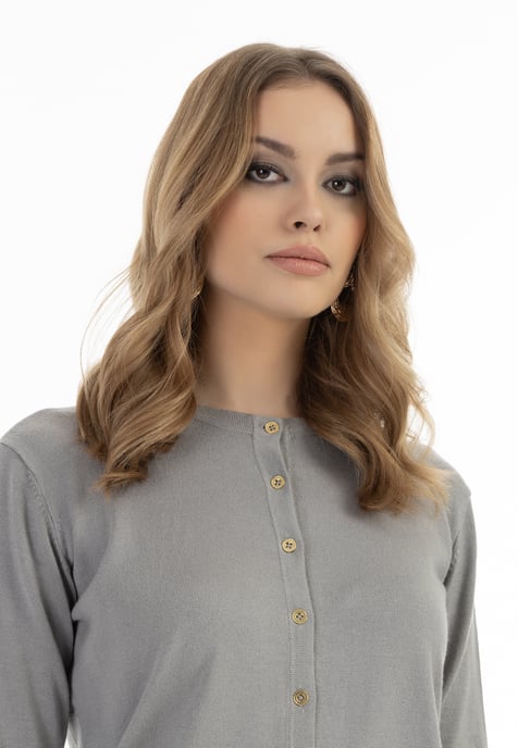 Faina Strickjacke Damen grau - Image 5