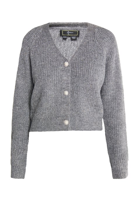 Faina Strickjacke Damen Grau Melange Silber - Image 1