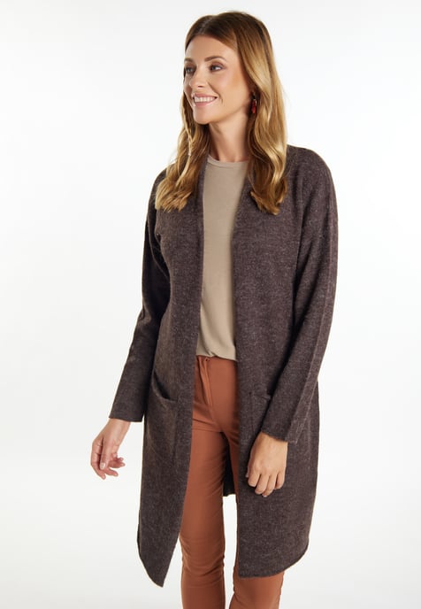 usha Langer Cardigan Damen dunkelbraun - Image 3