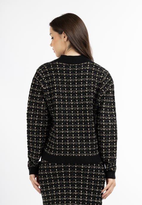 Faina Strickjacke in Bouclé-Optik Damen schwarz - Image 4