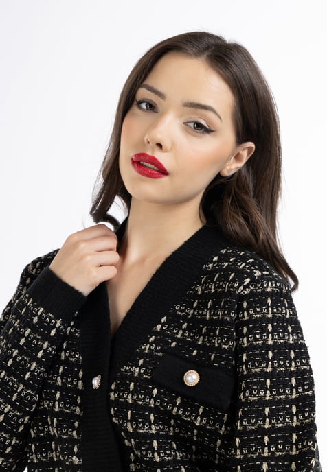 Faina Strickjacke in Bouclé-Optik Damen schwarz - Image 5