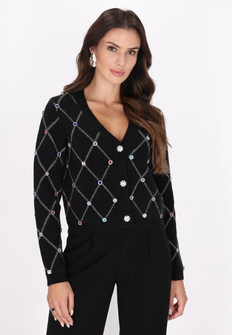 Faina Strickjacke Damen schwarz - Image 3