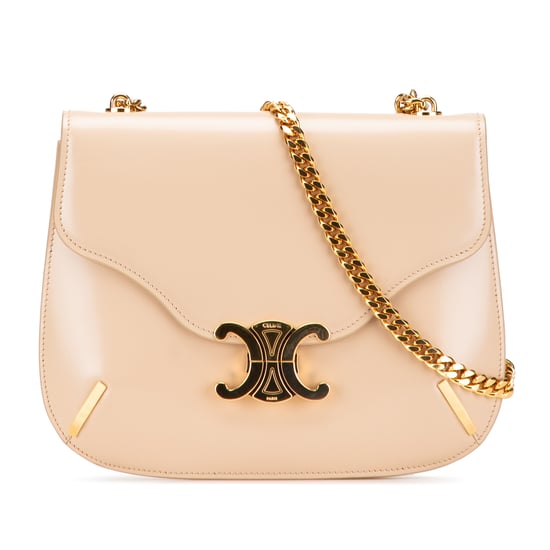 Beige Leder Kettenhandtasche - Image 1