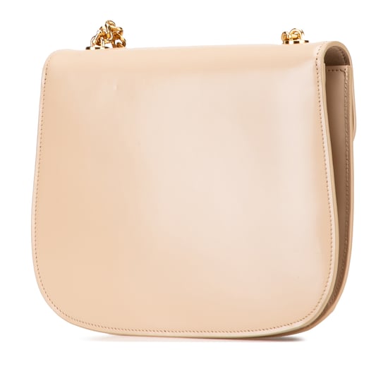 Beige Leder Kettenhandtasche - Image 2