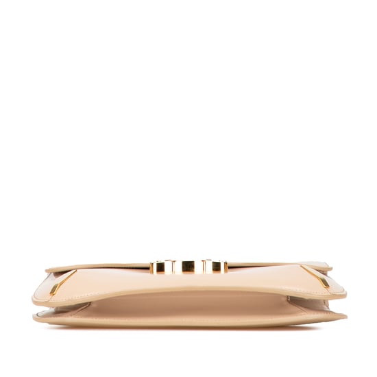 Beige Leder Kettenhandtasche - Image 3