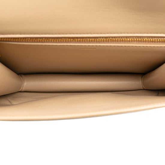Beige Leder Kettenhandtasche - Image 4