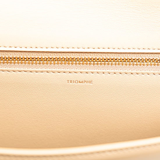 Beige Leder Kettenhandtasche - Image 6