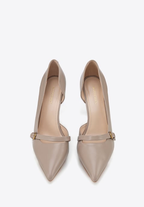 Wittchen Damen-Pumps aus Leder mit Riemen, Beige, Naturleder - Image 3