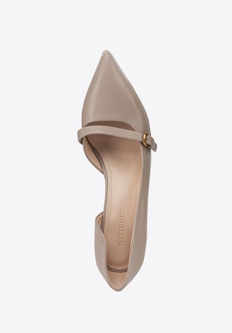 Wittchen Damen-Pumps aus Leder mit Riemen, Beige, Naturleder - Image 5