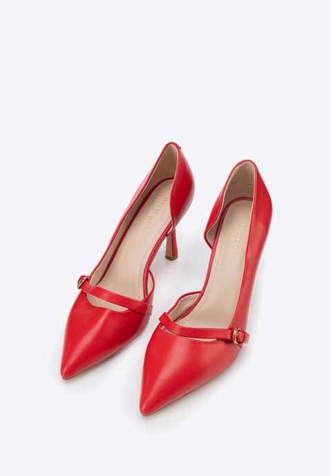 Wittchen Damen-Pumps aus rotem Leder mit Riemen - Image 2
