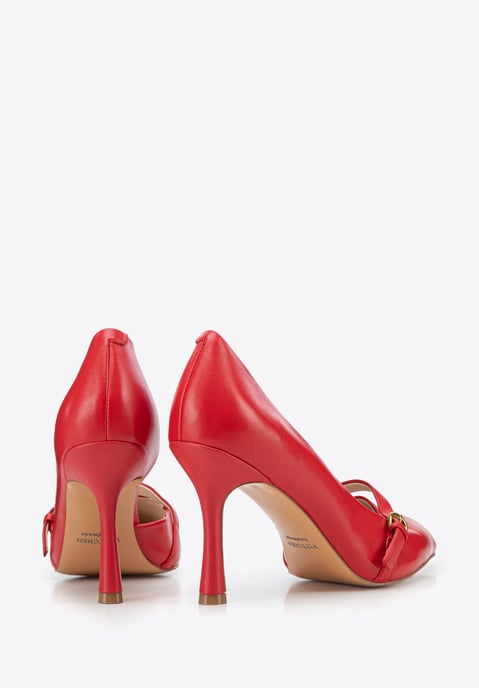 Wittchen Damen-Pumps aus rotem Leder mit Riemen - Image 4