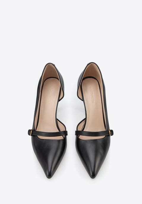 Wittchen Damen-Pumps aus Leder mit Riemen, Schwarz, Naturleder - Image 3
