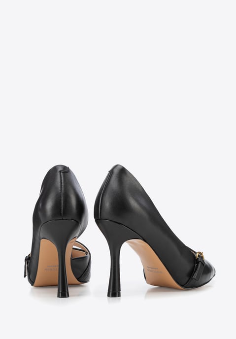Wittchen Damen-Pumps aus Leder mit Riemen, Schwarz, Naturleder - Image 4