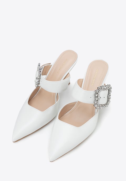 Wittchen Damen-Pumps aus Leder mit Stilettoabsatz, Weiß, Naturleder - Image 2