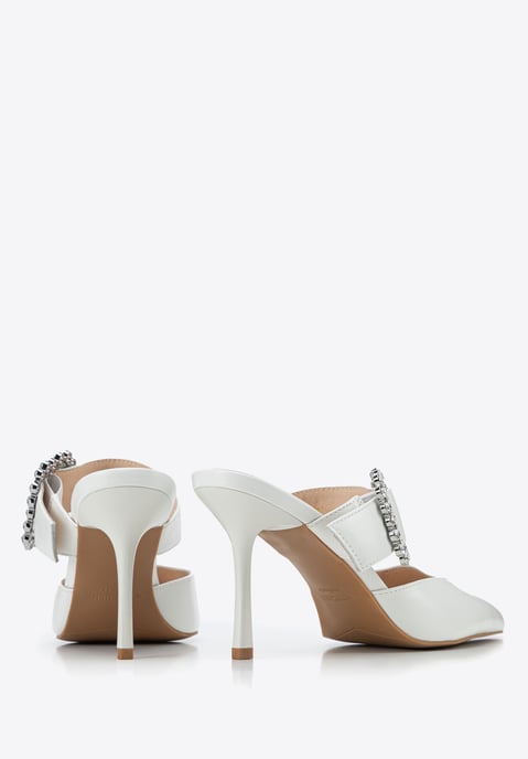 Wittchen Damen-Pumps aus Leder mit Stilettoabsatz, Weiß, Naturleder - Image 4