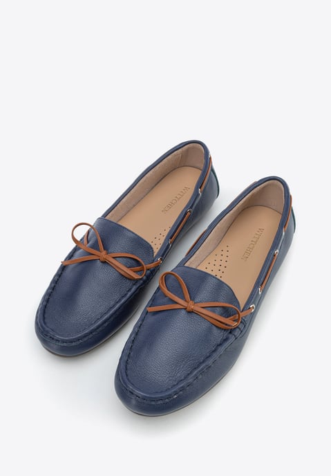 Wittchen Damen-Ledermokassins mit Riemen, Marineblau und Braun, Naturleder - Image 2