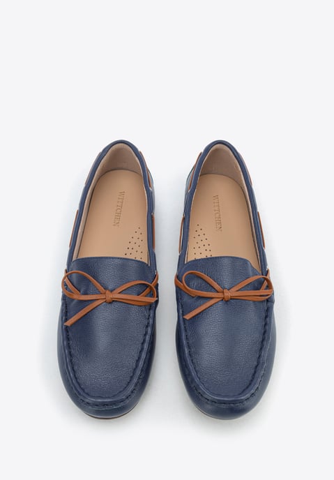 Wittchen Damen-Ledermokassins mit Riemen, Marineblau und Braun, Naturleder - Image 3
