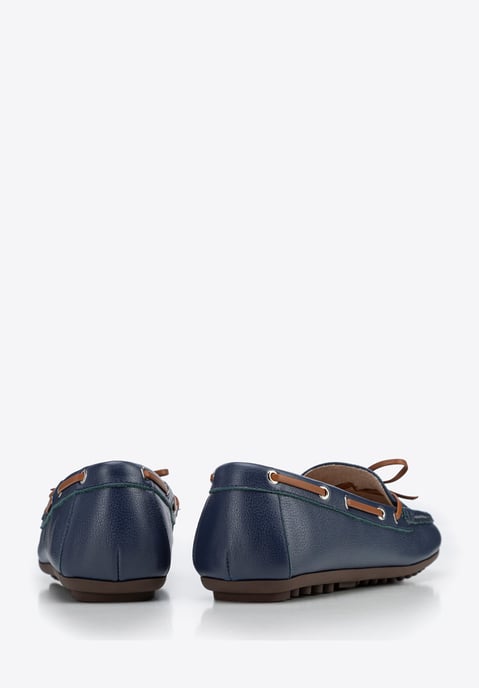 Wittchen Damen-Ledermokassins mit Riemen, Marineblau und Braun, Naturleder - Image 4