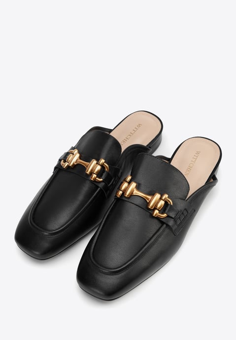Wittchen Damen-Slipper aus Leder mit offener Ferse, Schwarz, Naturleder - Image 3