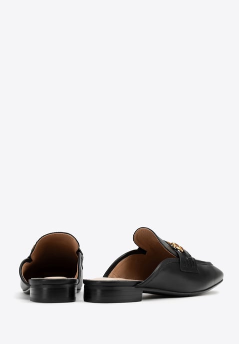 Wittchen Damen-Slipper aus Leder mit offener Ferse, Schwarz, Naturleder - Image 5
