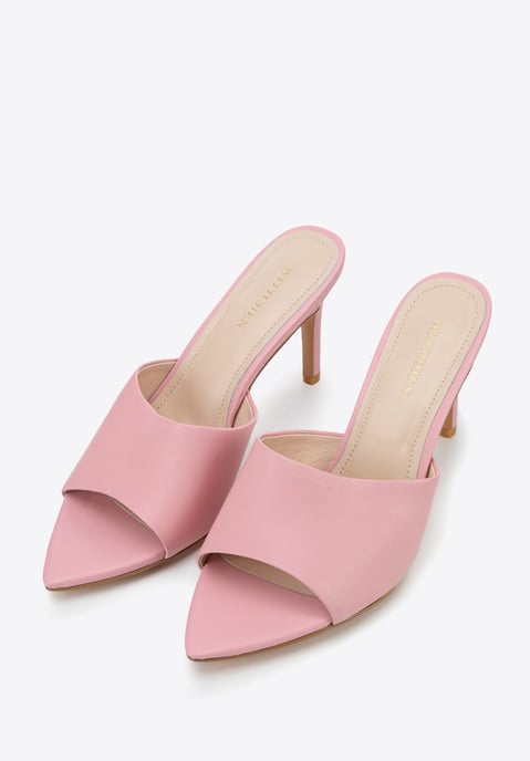 Wittchen Damen-Pantoletten aus rosa Leder mit Absatz - Image 2