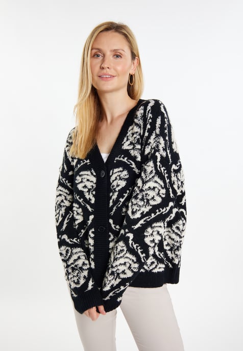 usha Strickcardigan Damen schwarz/creme - Image 3