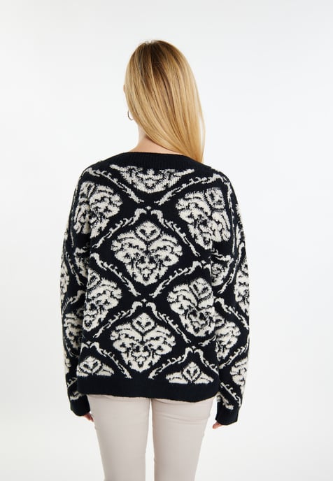 usha Strickcardigan Damen schwarz/creme - Image 4