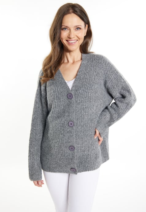 usha Strickcardigan Damen grau melange - Image 3